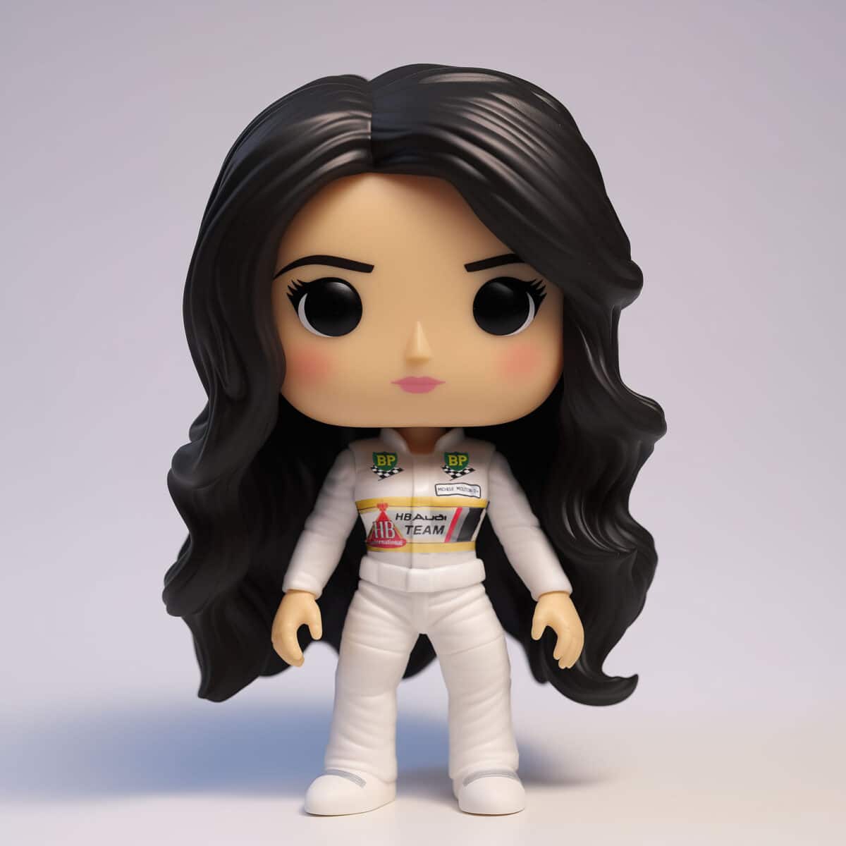 george0000. girl racing car driver funko pop doll all white rac 96bbf74f 6526 46be a86a f0ec69866316B